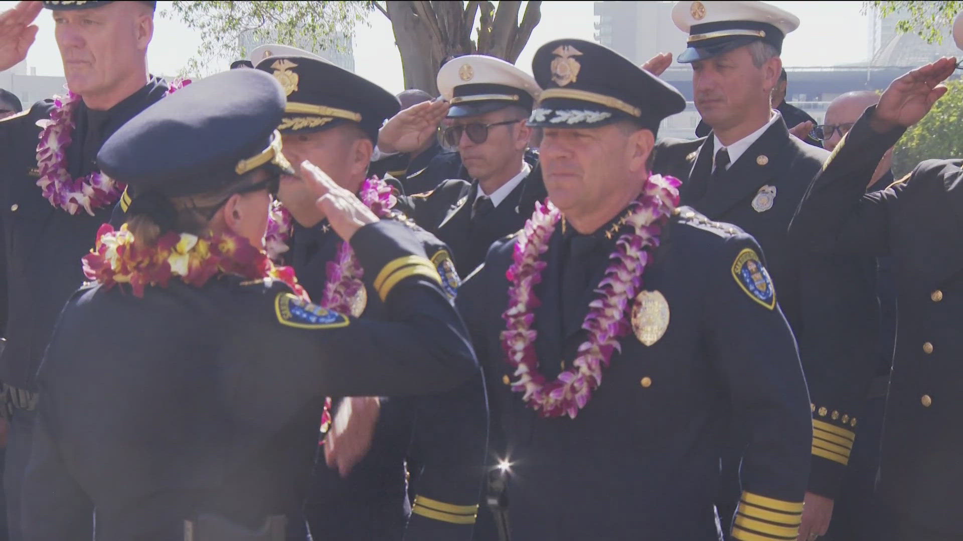 SDPD honors three retiring chiefs in ceremonial final walk out