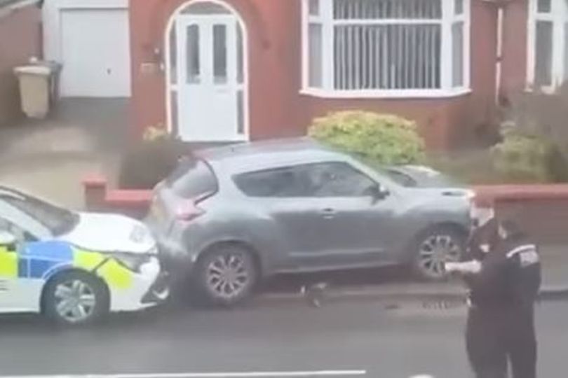 Driver rams into police cars after 'avoiding capture' following chase