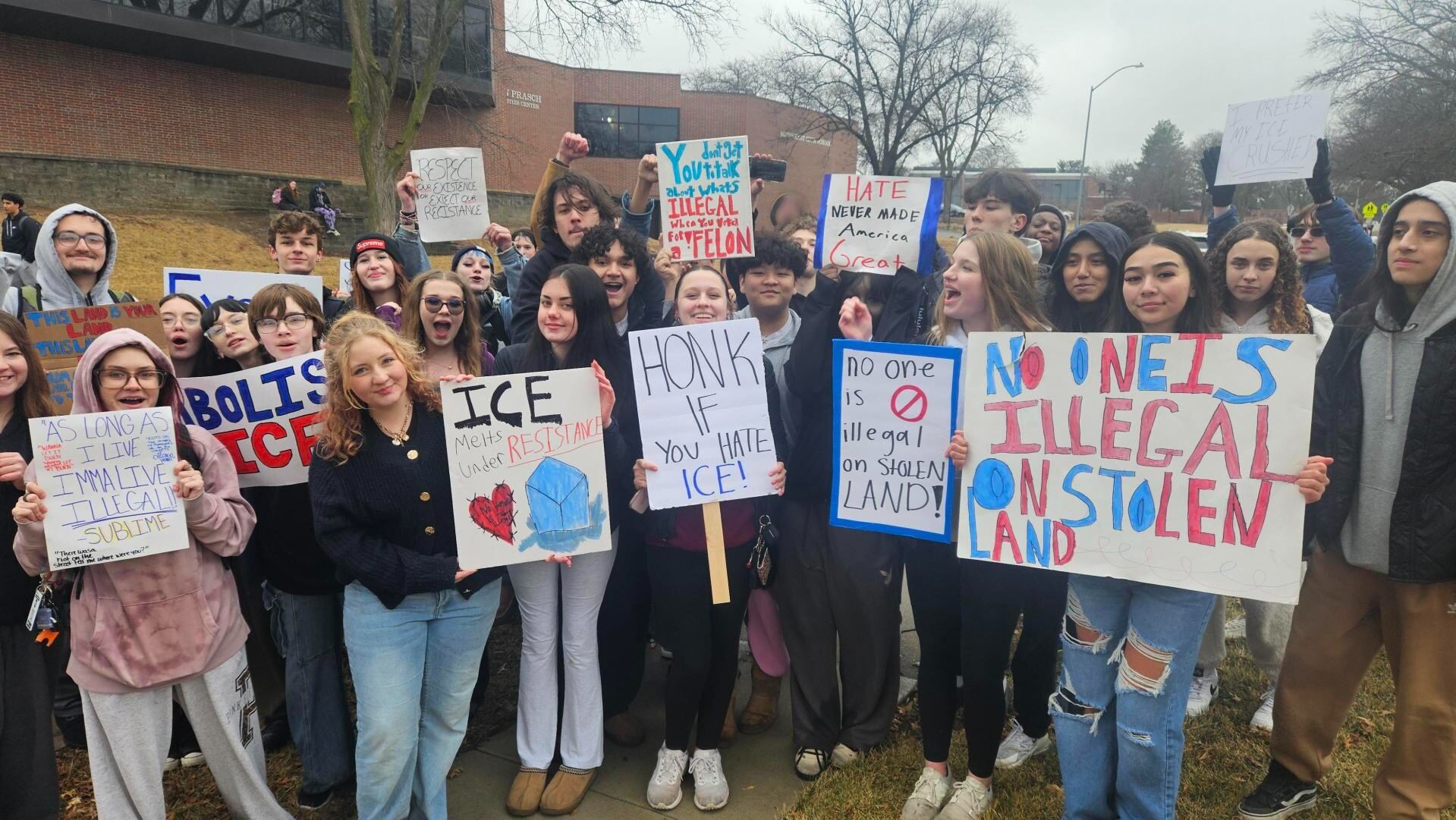 Hundreds of Lincoln students walk out of class to protest ICE