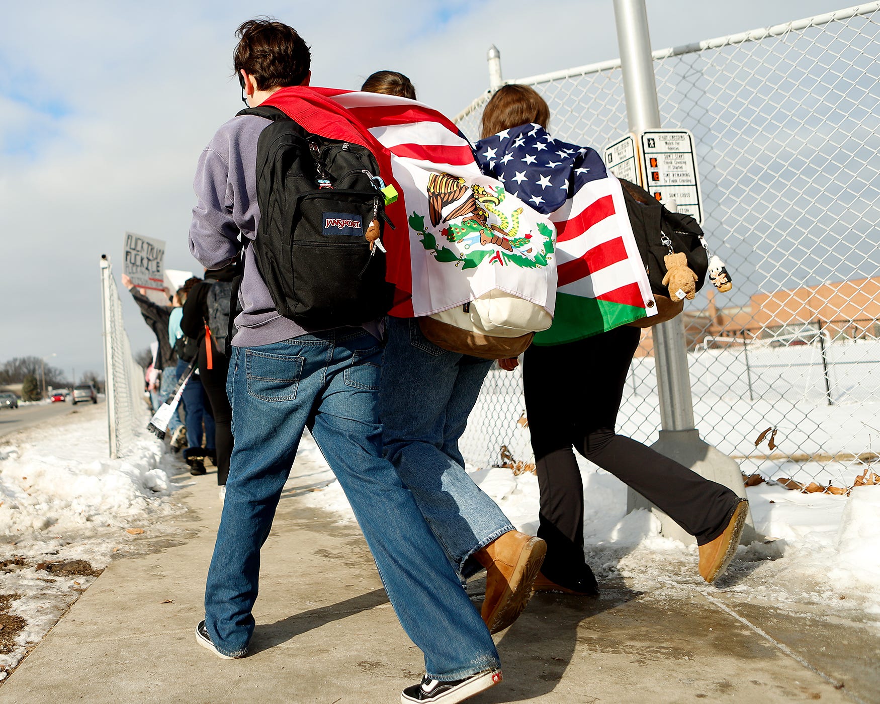 Lafayette students walk out of class in anti-ICE protest, immigrant support