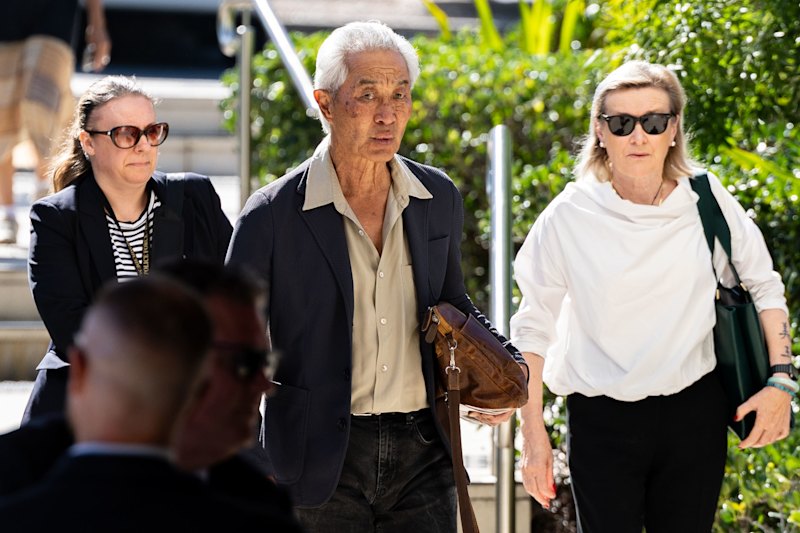 Ivan (centre) and Elizabeth Young (right), parents of victim Jade Young.