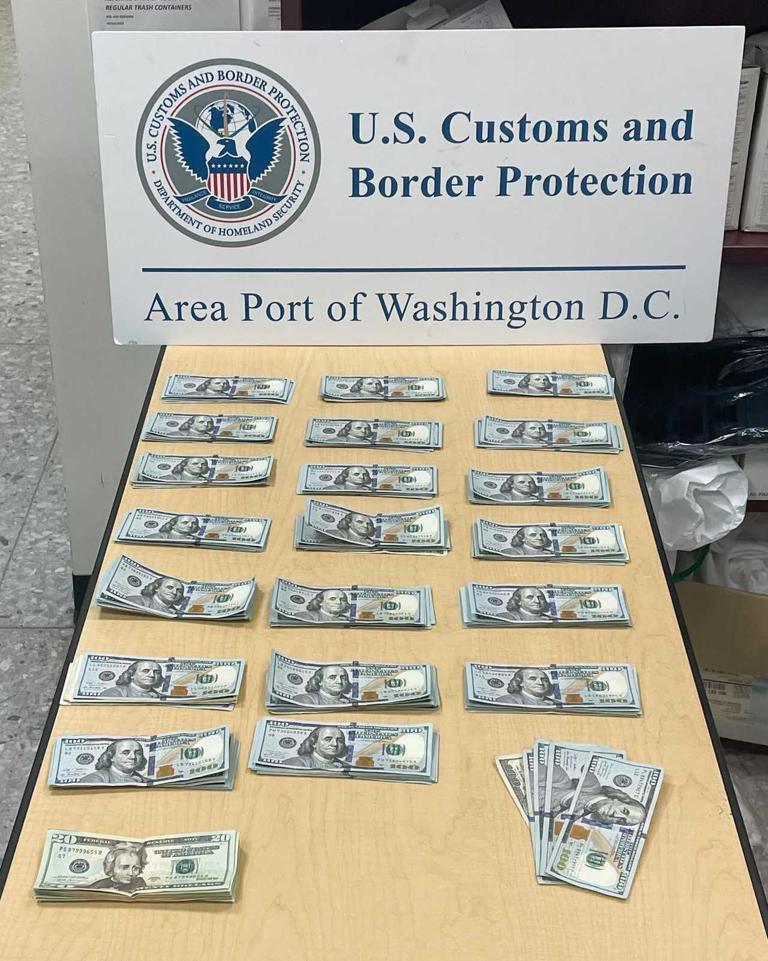 Under $10K, they say — CBP finds nearly $120K anyway at Dulles Airport
