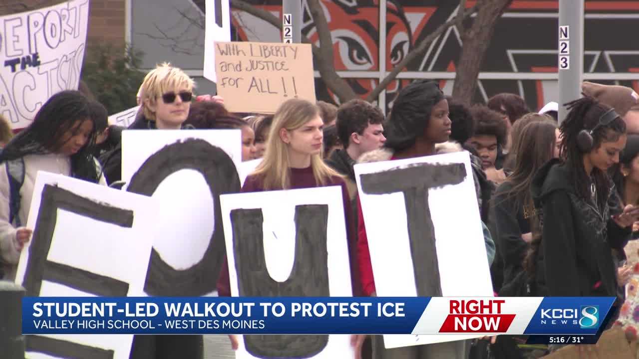Iowa students walk out to protest ICE actions