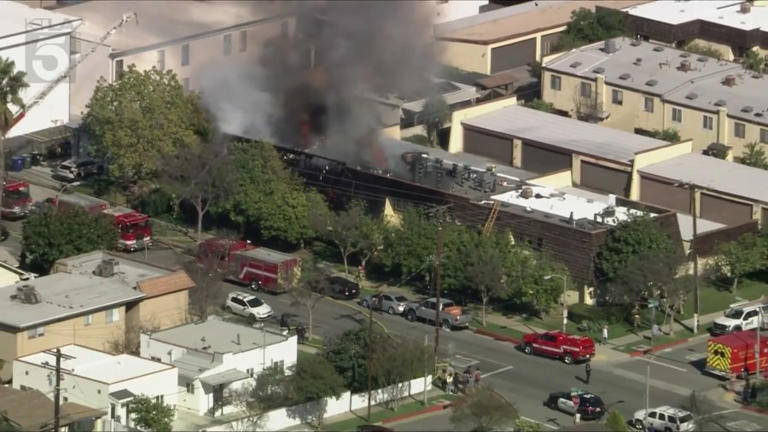 Crews battle structure fire in Alhambra