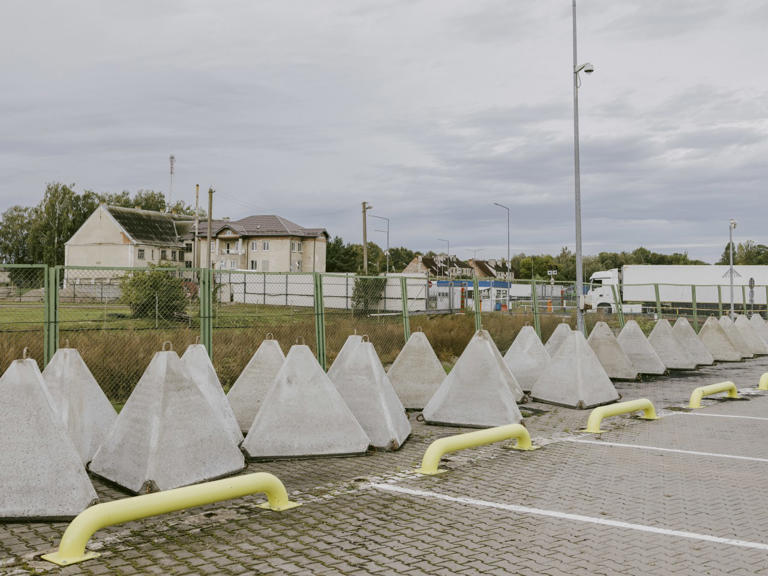 Concrete barriers near Marijampole along Lithuania’s border with the Russian exclave of Kaliningrad.