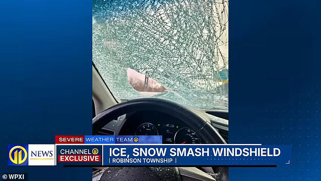 Grace was driving from her apartment in Moon Township to her sister's home in Oakdale when the ice smashed through her windshield