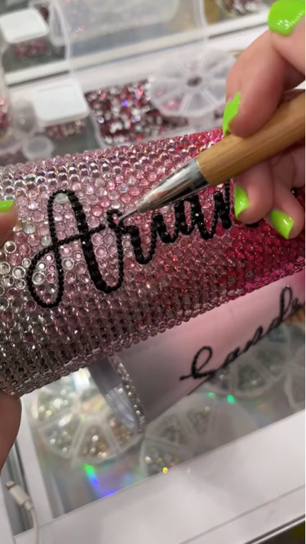 DIY bedazzled ombre tumbler tutorial