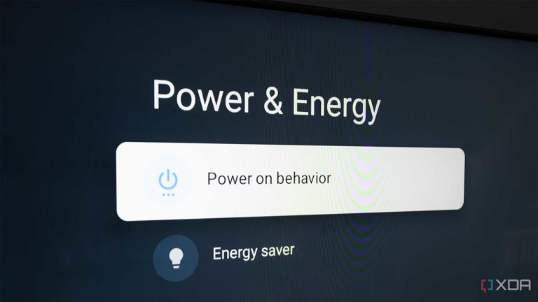 Power & Energy settings on a TV