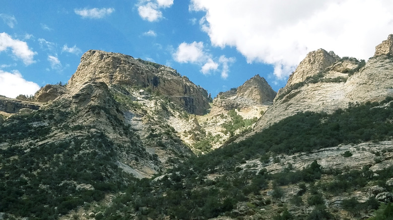 Looking up at elevated points in Nevada's Ruby Mountains