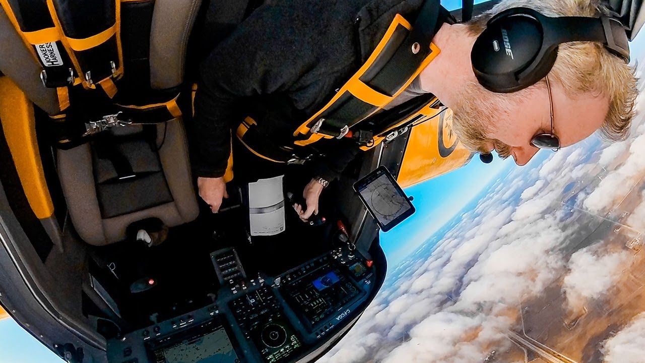 Watch a pilot fight the clock while the plane is spinning