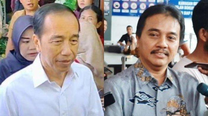 ROY SURYO DAN JOKOWI - Roy Suryo dilaporkan ke polisi terkait tudingan ijazah palsu Jokowi. (Kolase TribunSolo.com/Ahmad Syarifudin - Kompas.com/Rindi Nuris V)