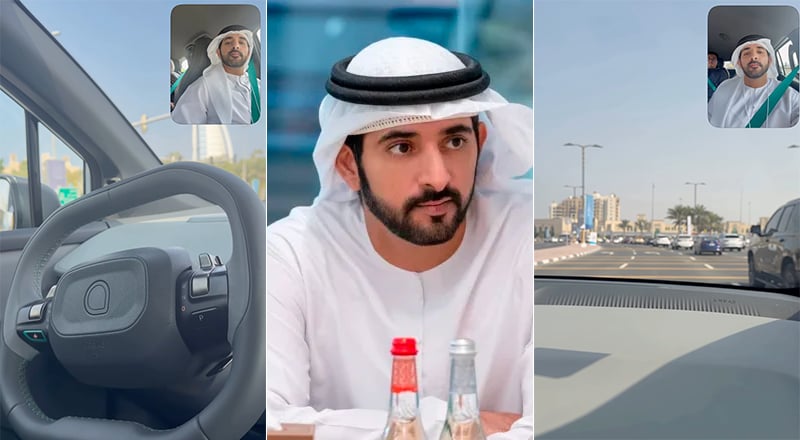 Watch: Sheikh Hamdan takes a ride in a self-driving car
