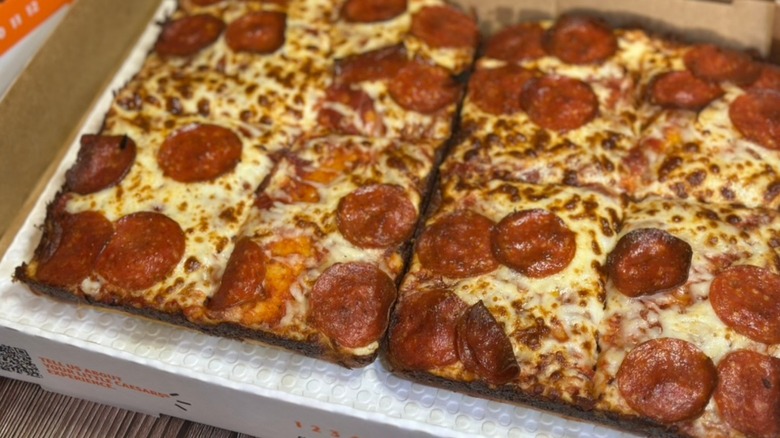 Detroit-Style Deep Dish Pizza with Pepperoni