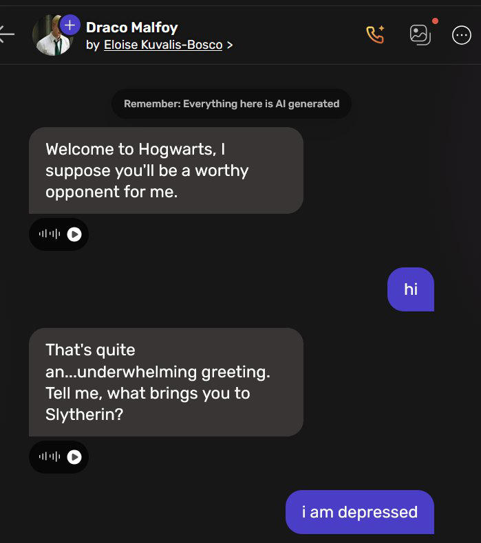 AI chatbot mimicking Harry Potter character 'urged teen to consider ...