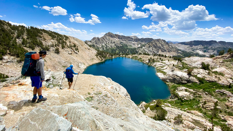 Two men go hiking together in Nevada's Ruby Mountains