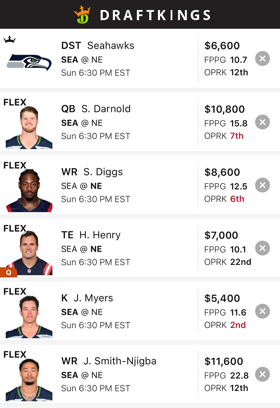 NFL DFS stacks for Super Bowl LX: Correlations for Seattle and New England