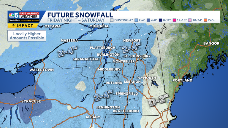 Snow squalls, arctic cold this weekend in Vermont and New York
