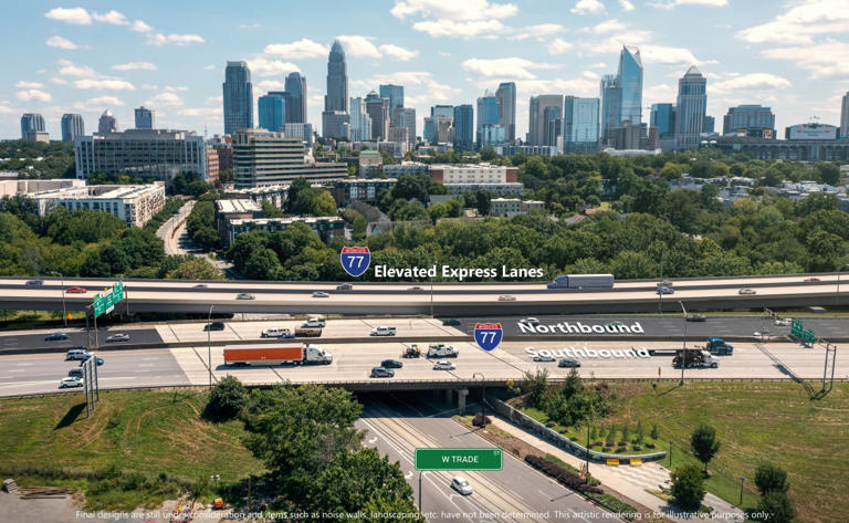 NCDOT announces $3.2B plan for elevated express lanes on I-77 in south ...