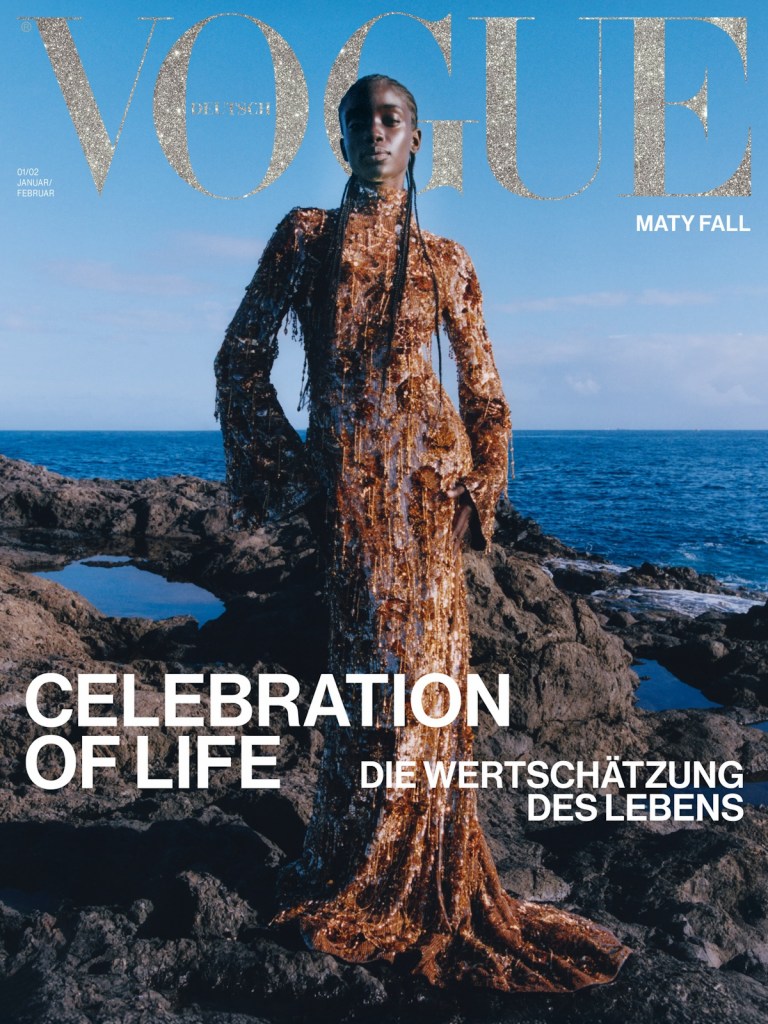 Maty Fall poses in Demna's Gucci on the January/February 2026