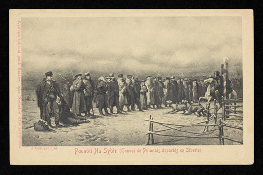 Artur Grottger, „Pochód na Sybir” (1867) – dzieło znajduje się w kolekcji Muzeum Narodowego w Poznaniu