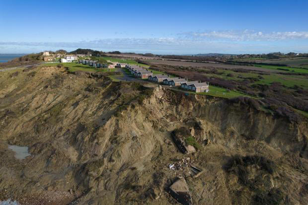 Chalets just inches from disaster as cliff collapses again in West Wight