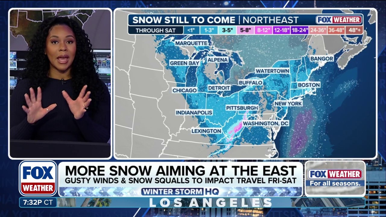 More snow brewing for the Northeast and Great Lakes this weekend ahead ...