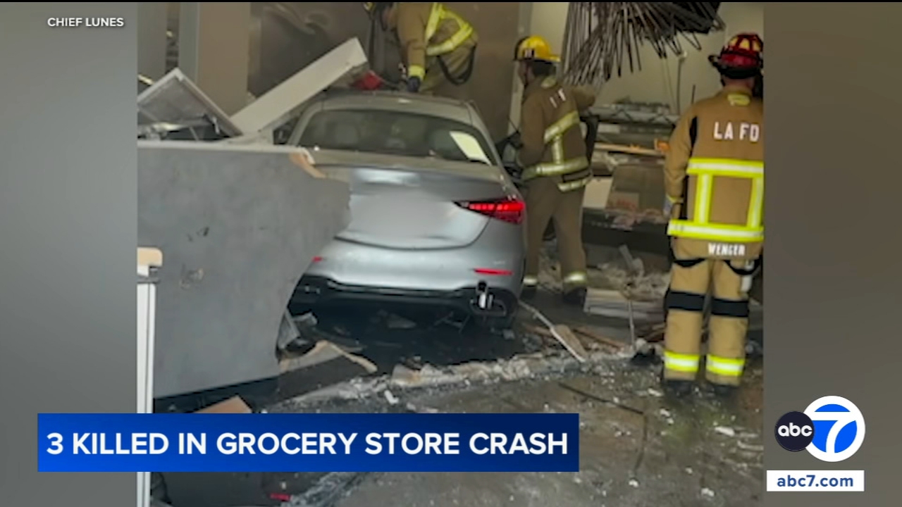 3 dead, 6 others injured after car crashes into Westwood grocery store