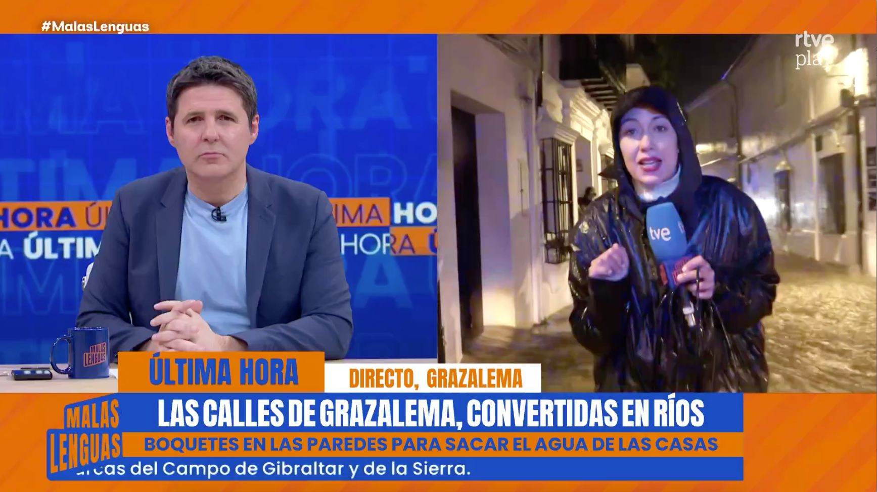 Tormenta en TVE: Cintora pone en riesgo la integridad física de una ...