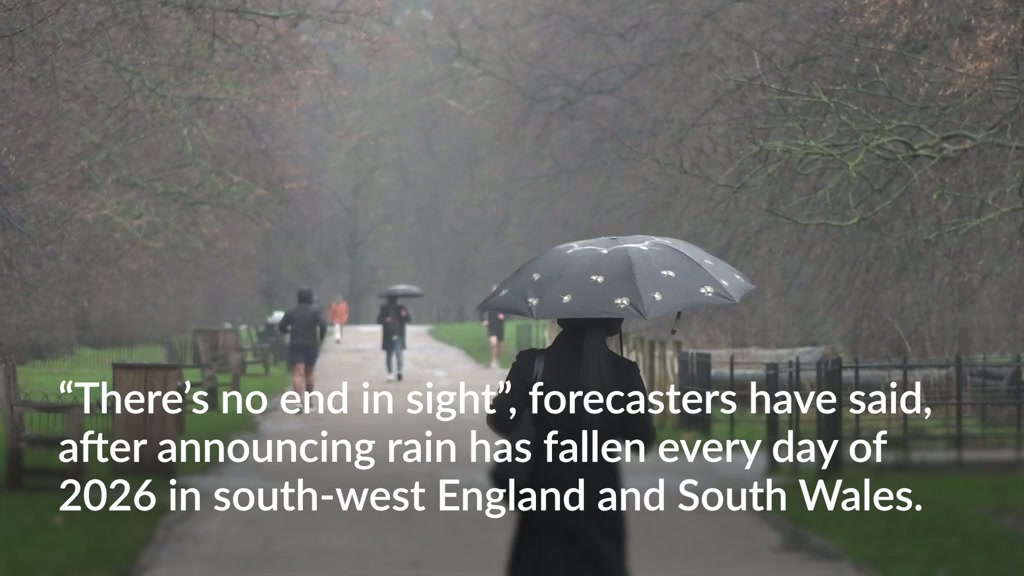 'No end in sight' after parts of UK see rain every day so far in 2026