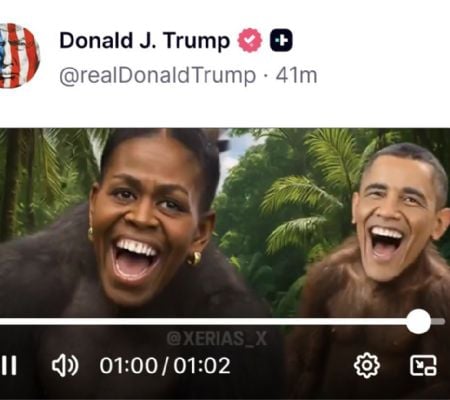 Trump publica video que representa a Barack y Michelle Obama como una ...