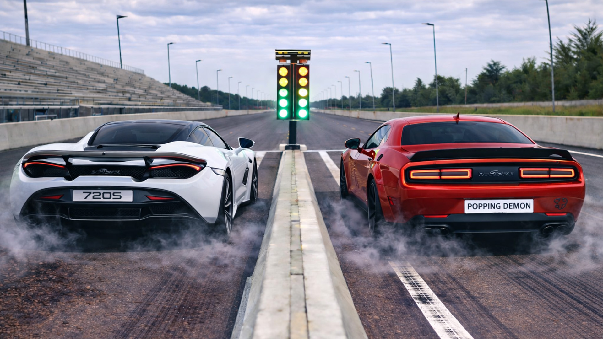 Dodge Demon vs McLaren 720S drag race