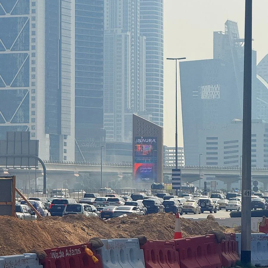 Video: Car catches fire on Dubai's Sheikh Zayed Road; police on scene
