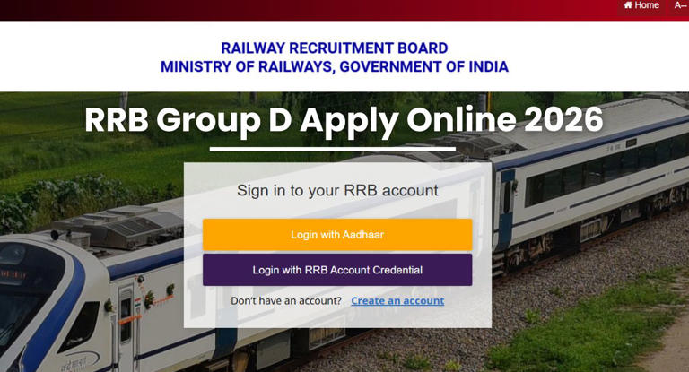 RRB Group D apply online 2026 started at rrbapply.gov.in for 22,082 ...