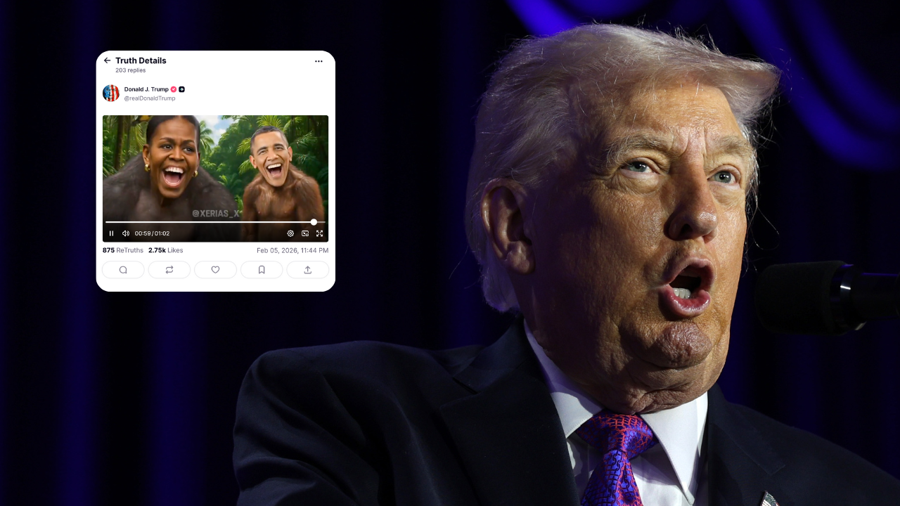 Donald Trump sparks outrage with racist social media post of Barack and ...