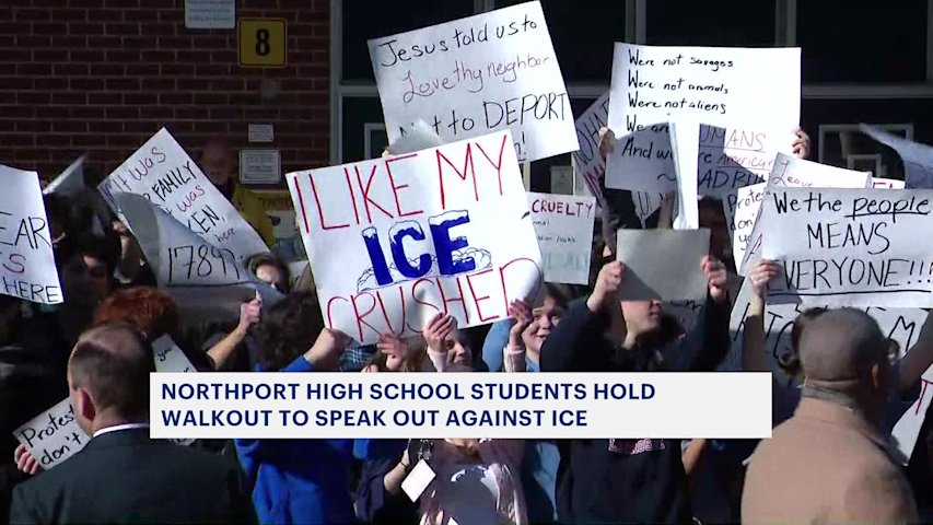 Northport High School students hold walkout to protest ICE