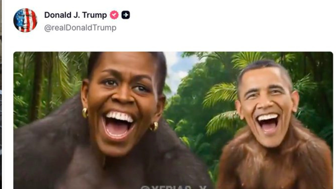 Did Trump himself post racist Obama monkey video? White House issues ...