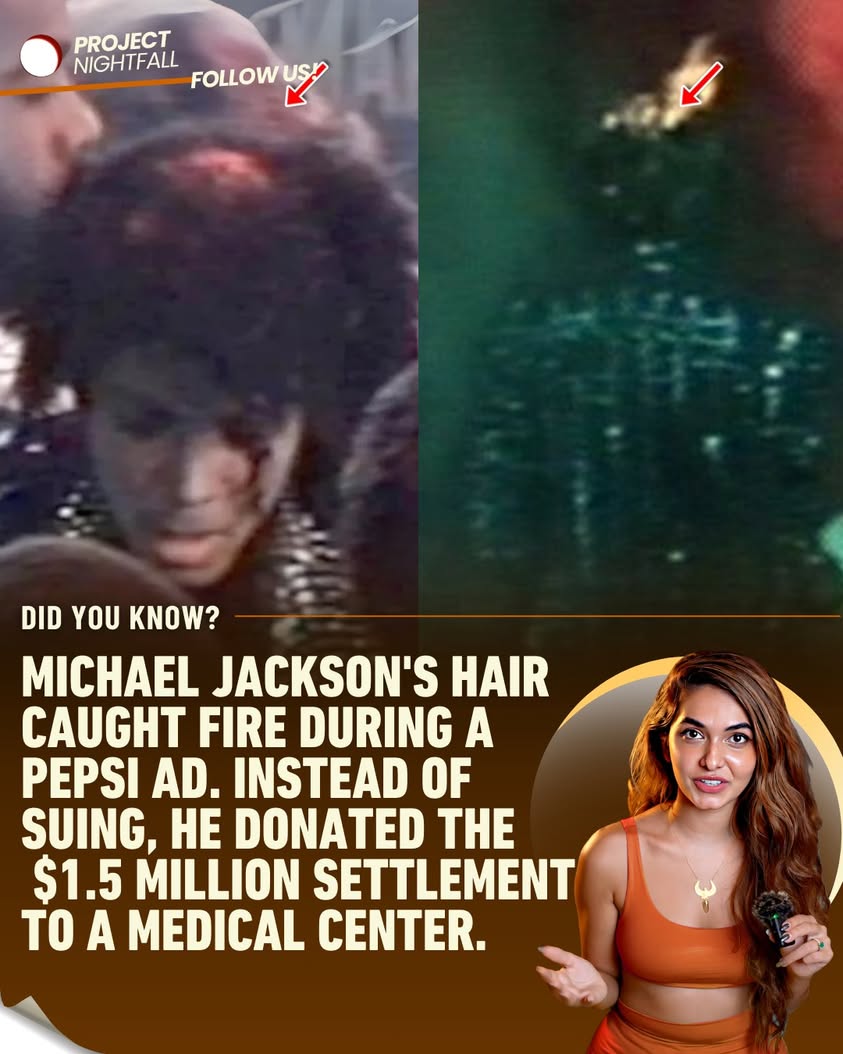 DID YOU KNOW THIS? In 1984, during a Pepsi commercial shoot, a ...
