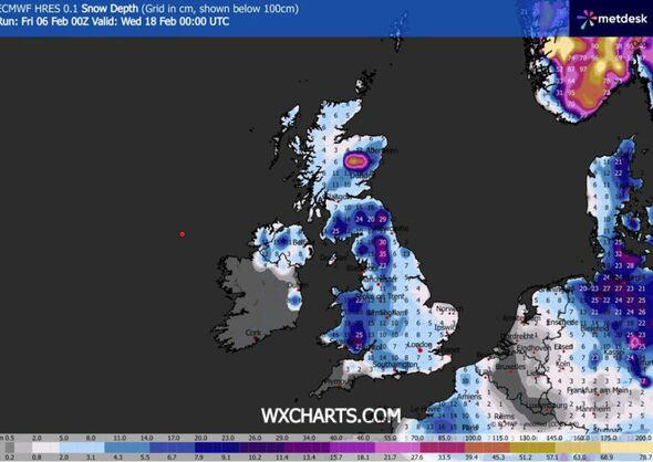 Snow forecast maps show up to 12 inches and almost all of UK covered in ...