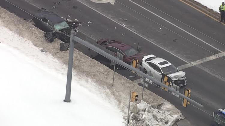 Driver killed, police officer hospitalized after crash in Fairfax County