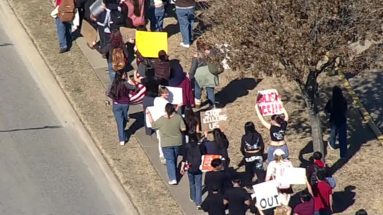 North Texas students walk out of class to protest ICE