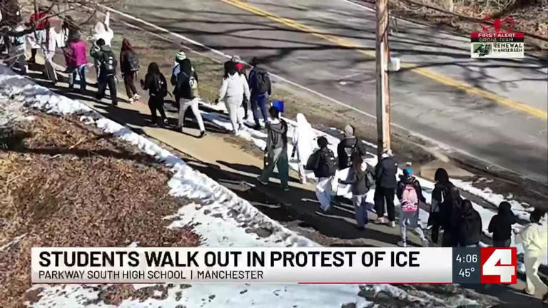 Parkway South High School students walkout in protest of ICE