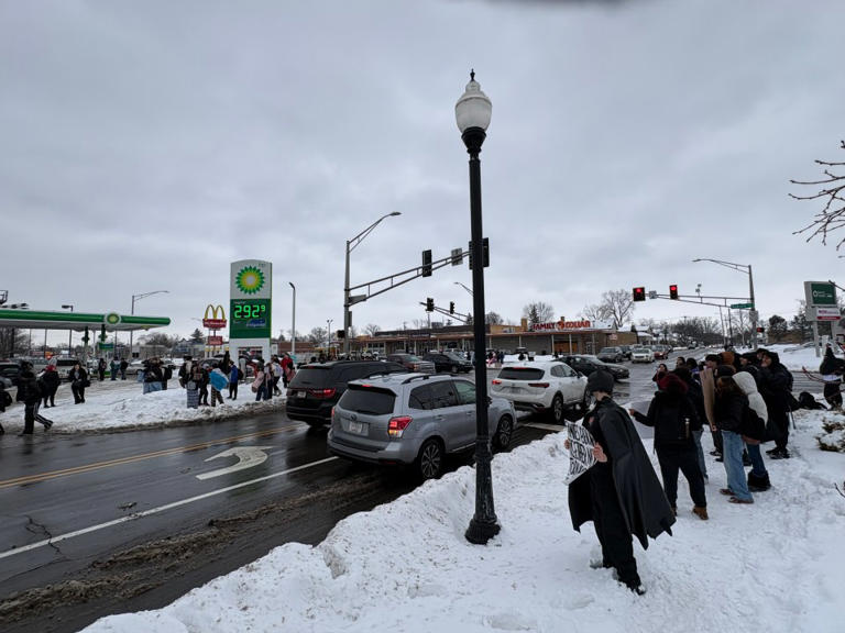 Group of South Side High School students walks out to protest ICE