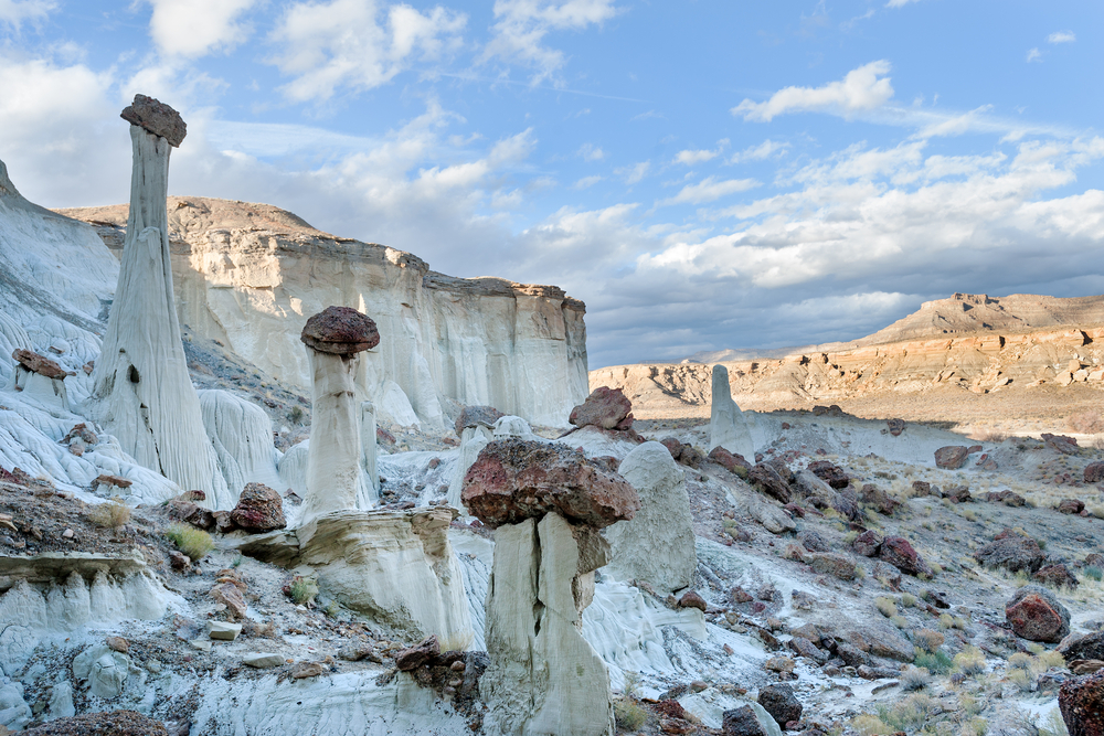 These snow-white rock towers in Utah’s desert look like another planet