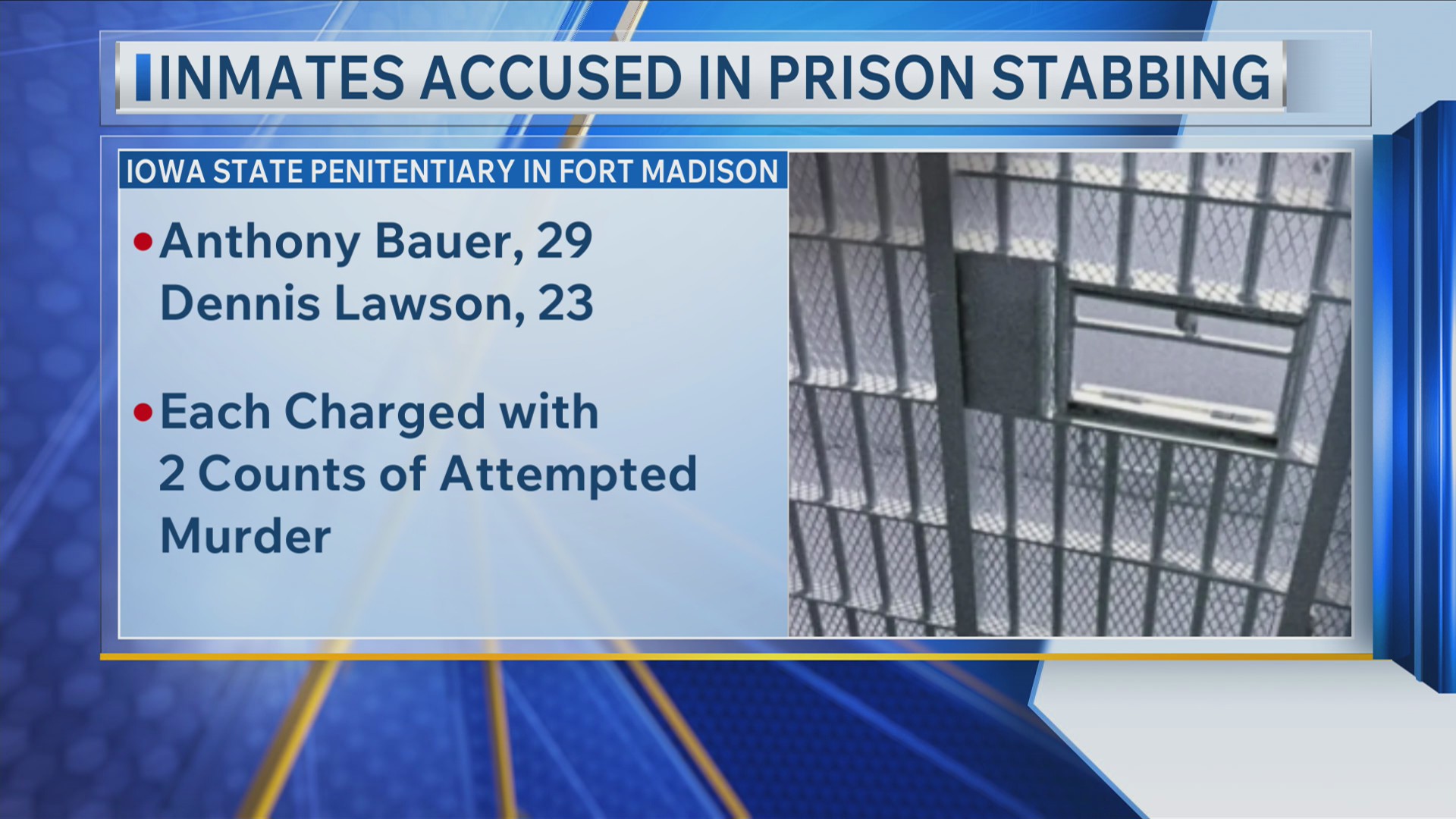 Inmates accused in prison stabbing