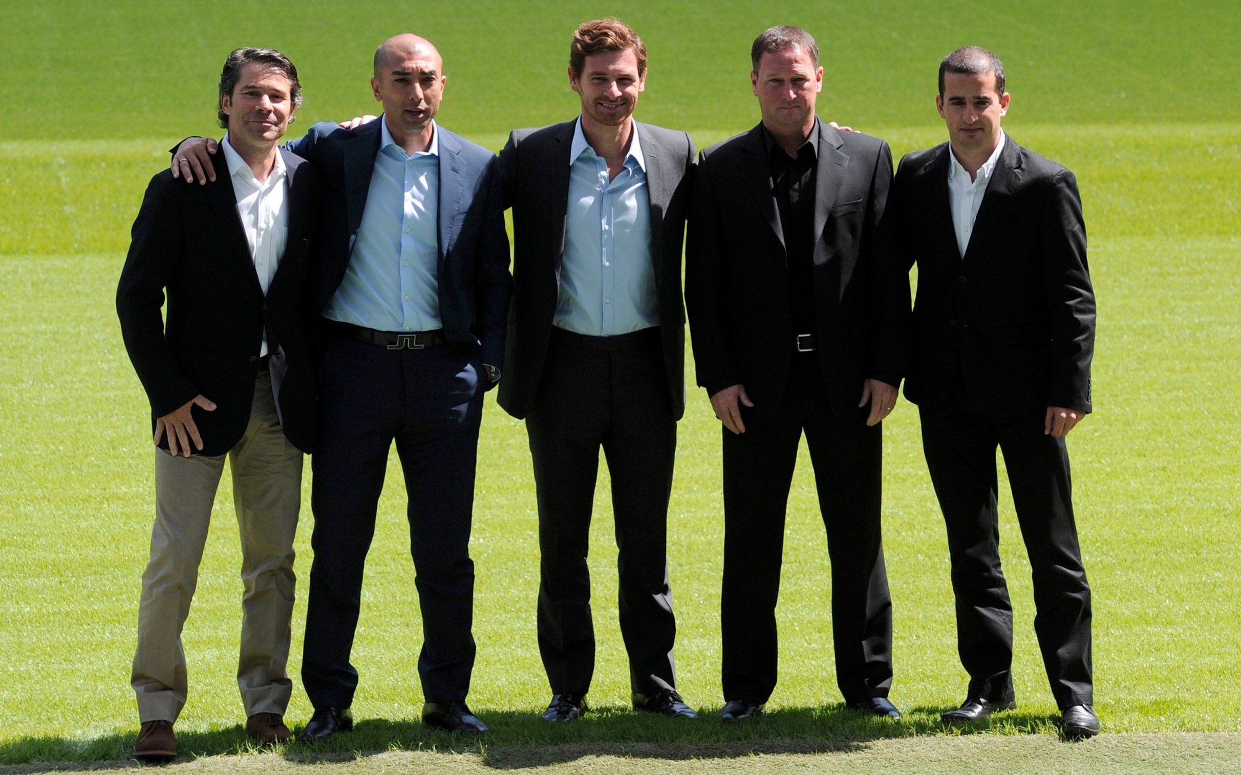 Chelsea’s management team unveiled in June 2011 (from left): Fitness coach Jose Mario Rocha, Roberto Di Matteo, Andre Villas-Boas, Holland and scout Daniel Sousa - Carl Court/Getty Images