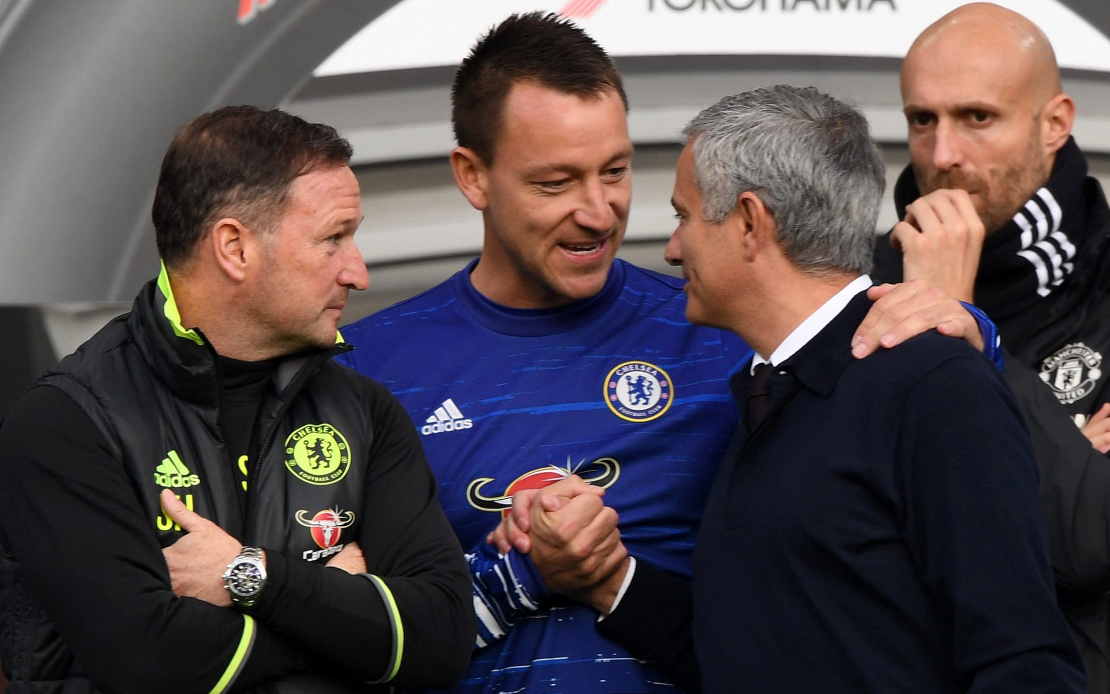 Jose Mourinho reunited with Holland and John Terry on his return to Stamford Bridge as Manchester United manager in 2016 - Jed Leicester/Shutterstock
