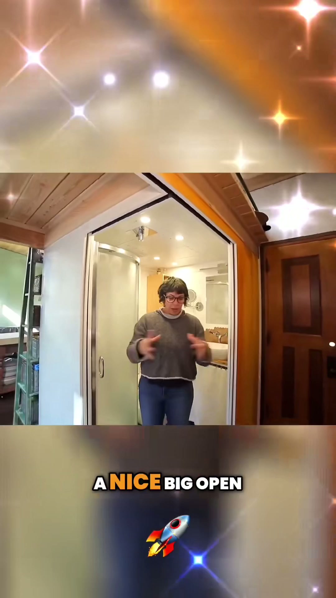 Innovative tiny house pocket door system! 🤩