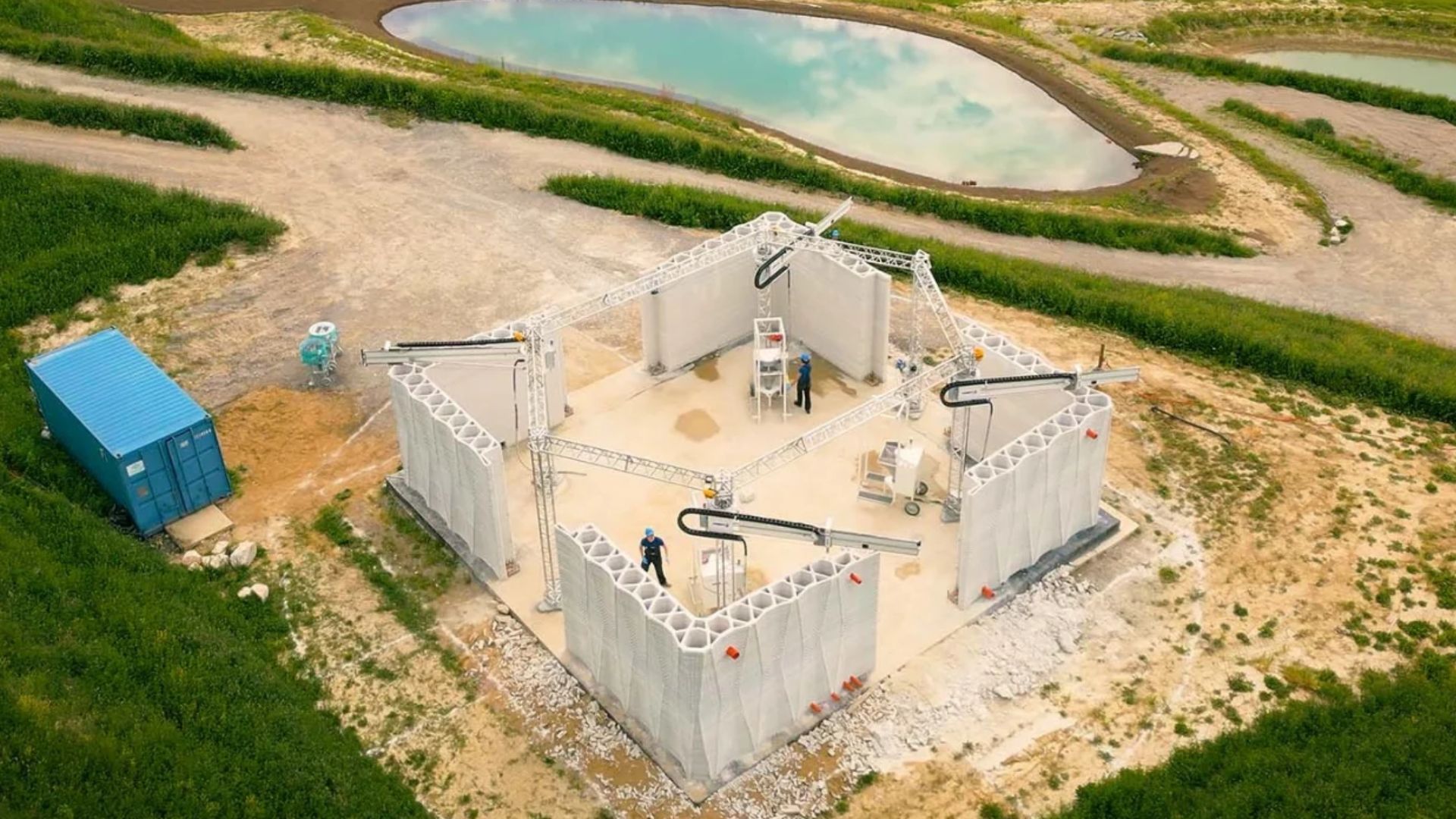 Photos: Four robotic arms construct earthquake-resistant building walls ...