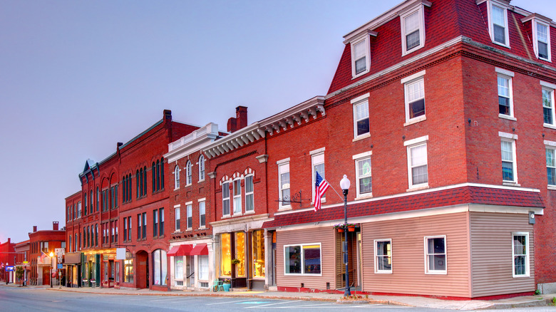 Brick buildings in Farmington, Maine