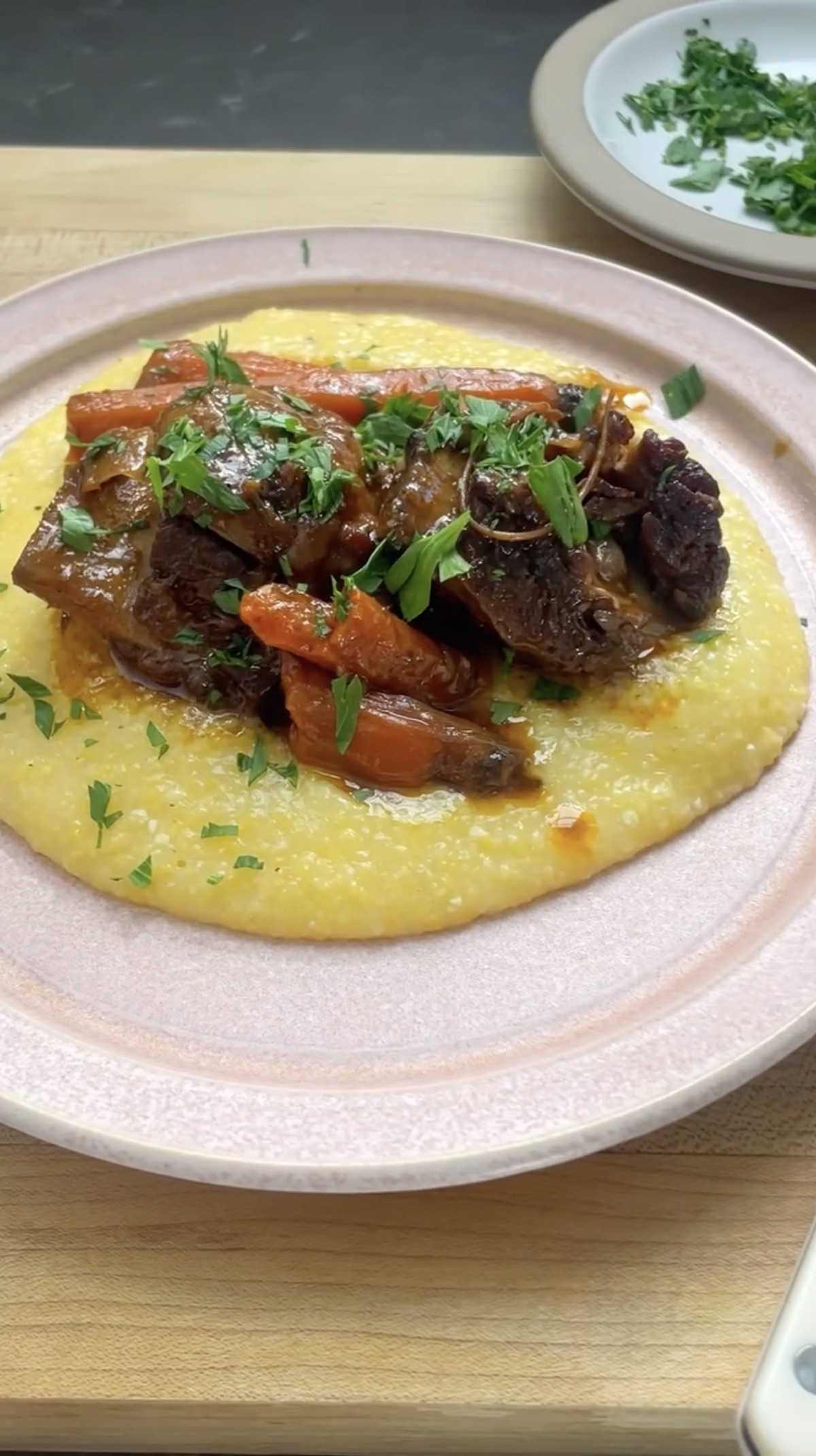 Cozy slow braised garlic short ribs